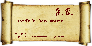 Huszár Benignusz névjegykártya